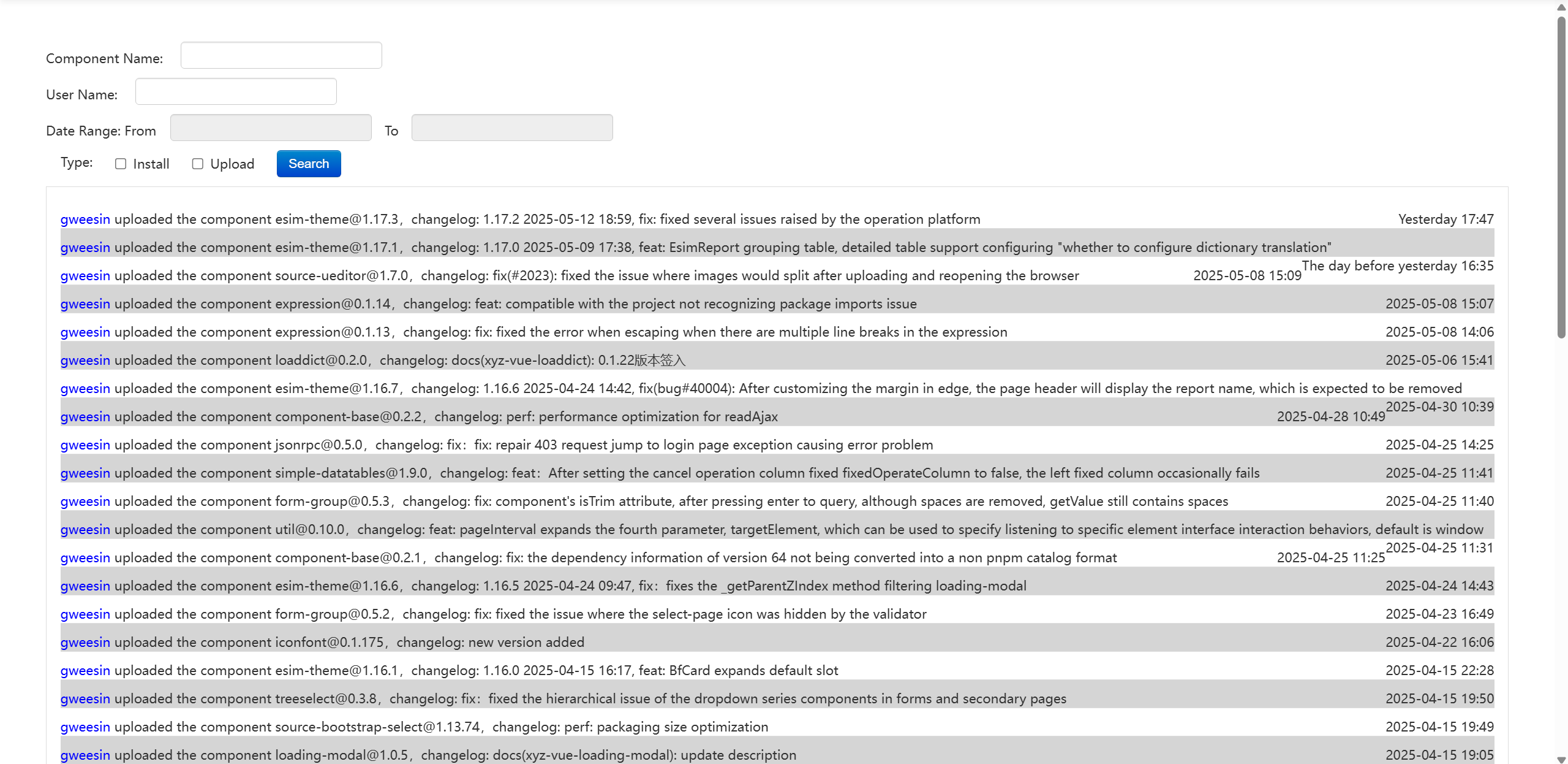 registry-changelog